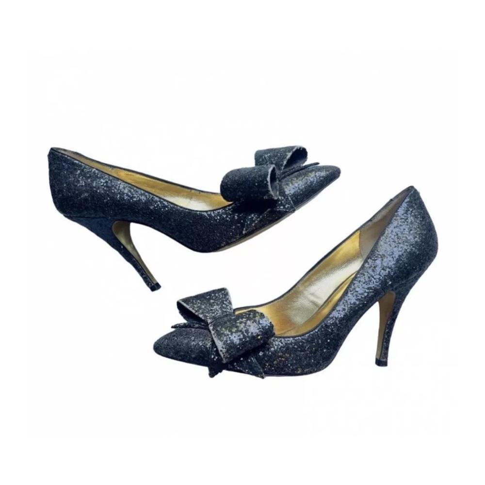 Ted Baker London Keanah 2 Black Glitter High Heels Pumps Shoes